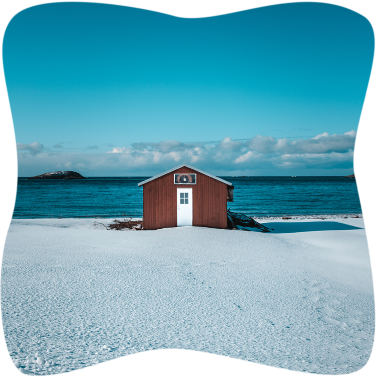 Tiny house on a galcier
